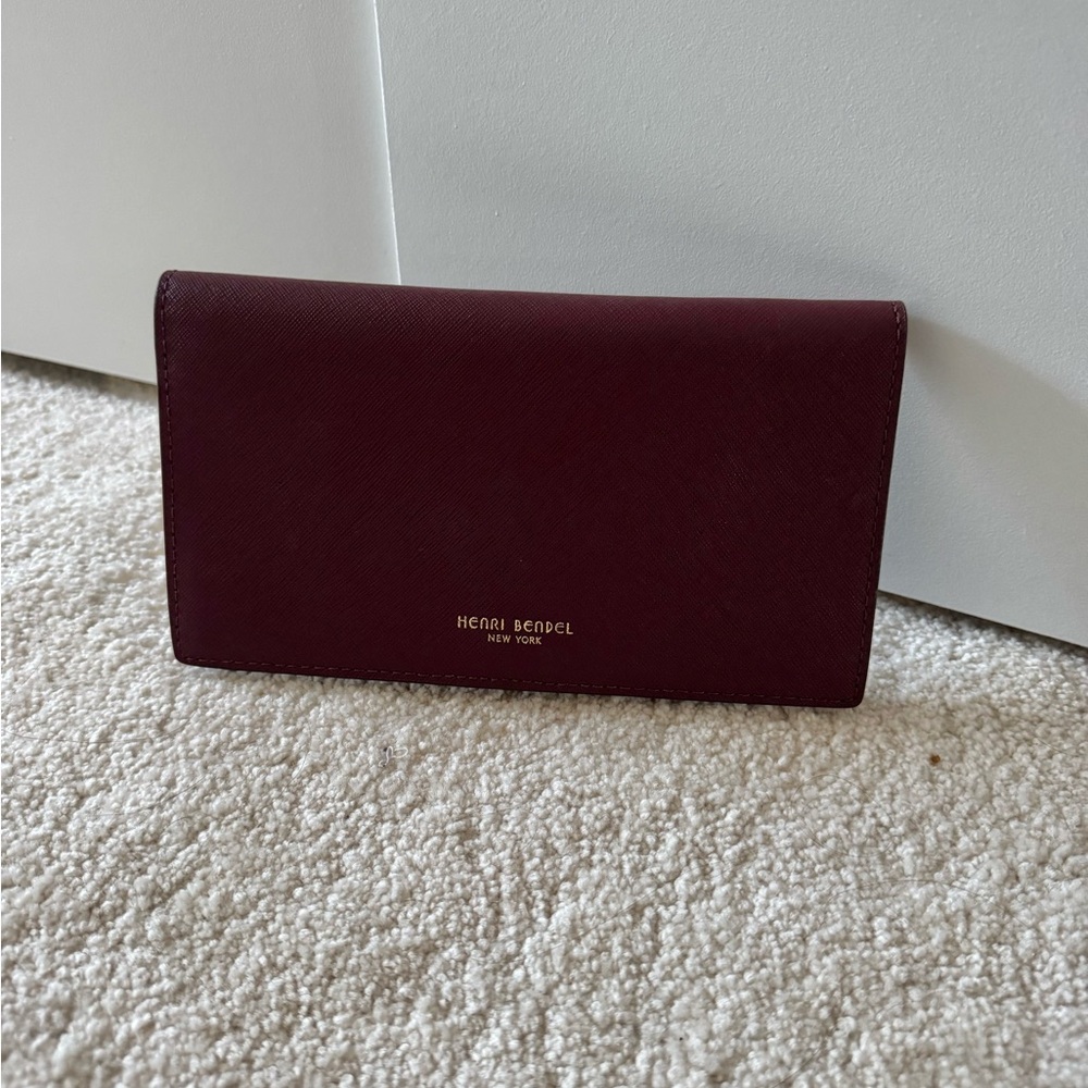 Henri Bendel Deep Red Clutch Wallet